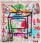 untitled (acrylic & collage on newsprint)